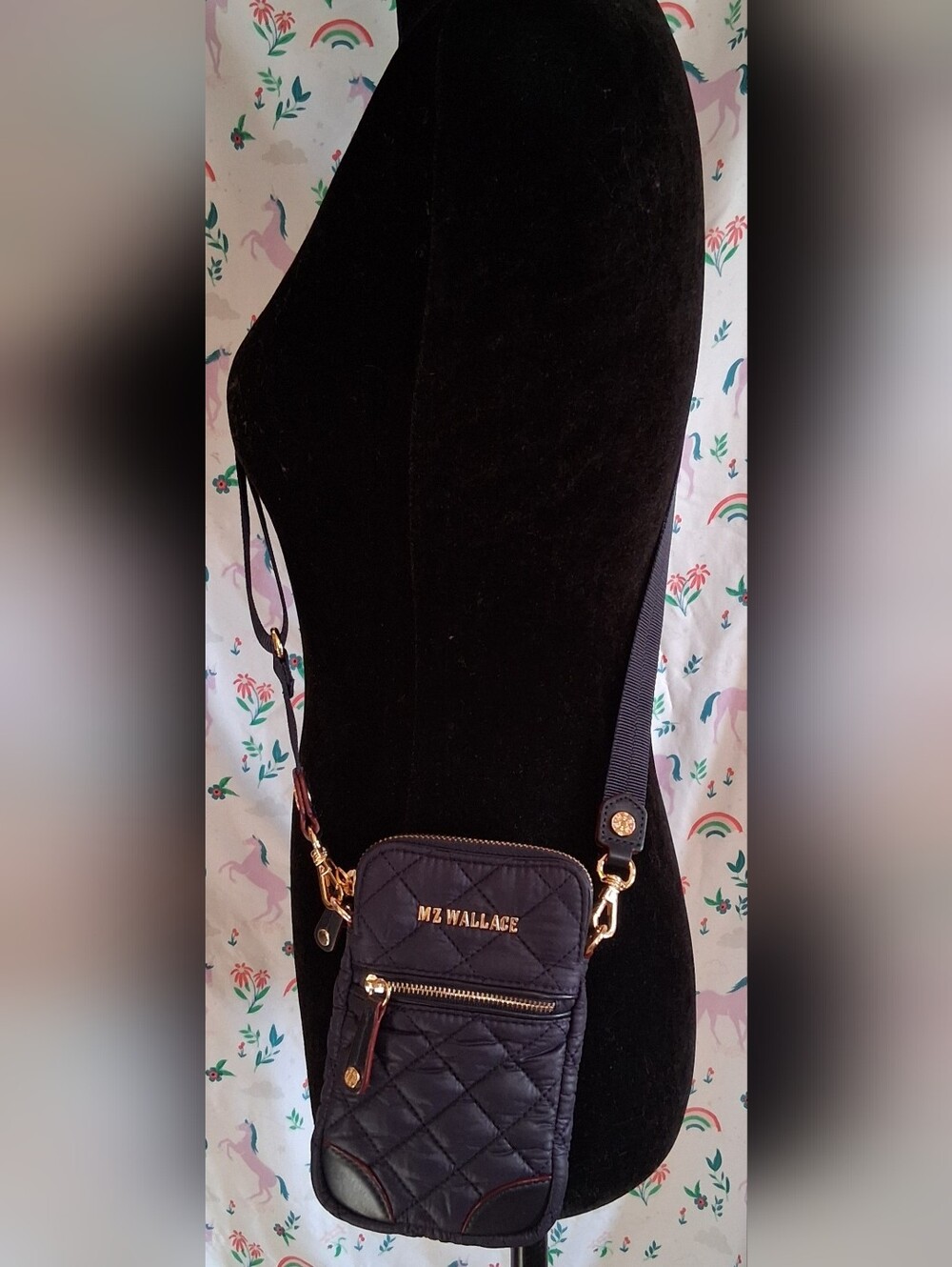 NWOT MZ Wallace Crosby Micro Navy Plush Quilt Casual Everyday Mini Purse Bag - Picture 2 of 13